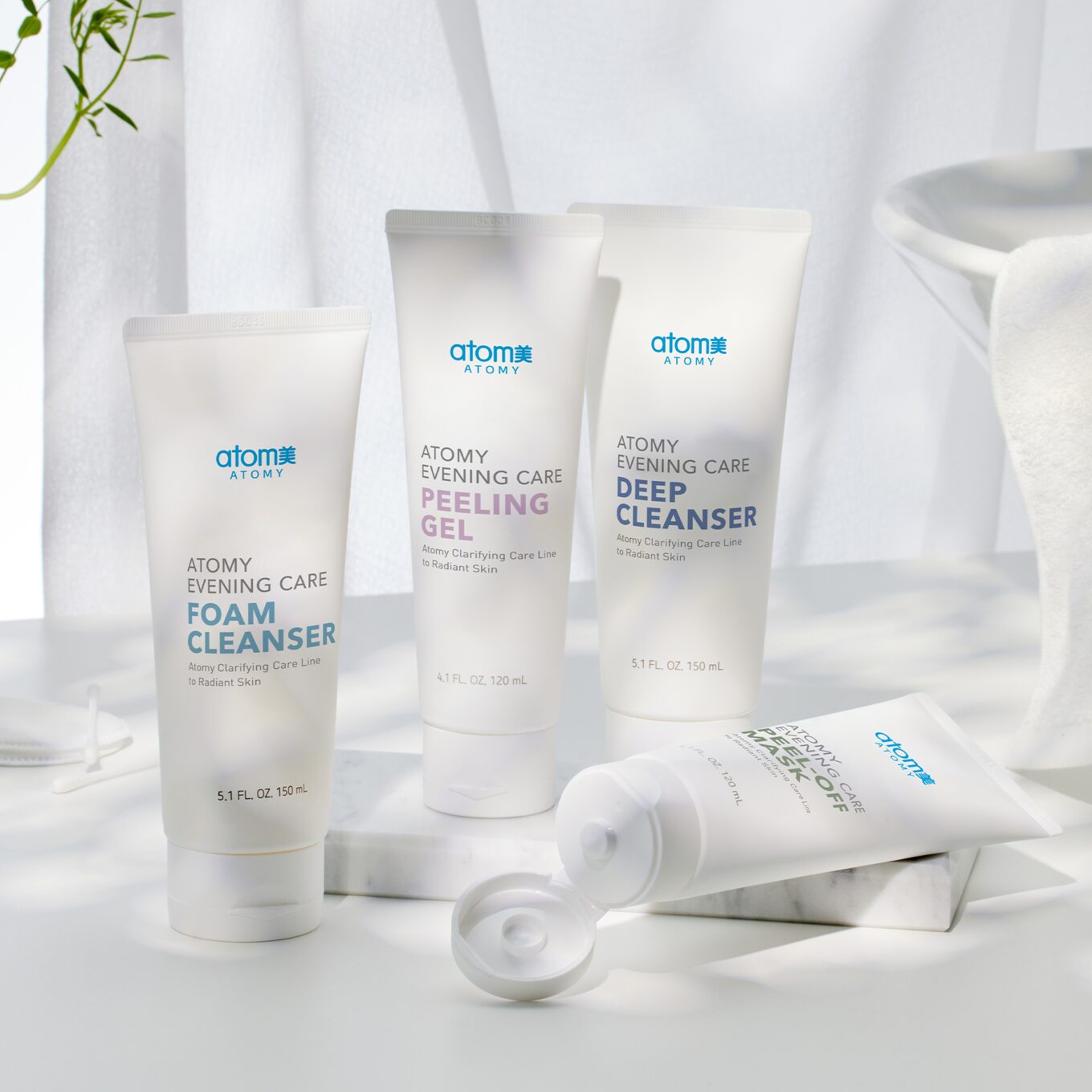 Набор Атоми Ивнинг Кеар (Atomy Evening Care) — дип клинсер, пенка, пилинг-гель и маска